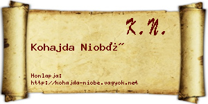 Kohajda Niobé névjegykártya